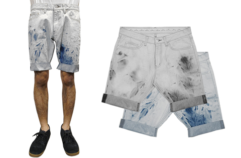 ACID DENIM HALF PANTS